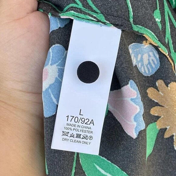 KATE SPADE NEW YORK KATE SPADE Floral Garden Tulip Dress In Black LARGE - Picture 8 of 13